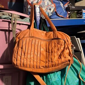 Stylish Orange pleather  Handbag